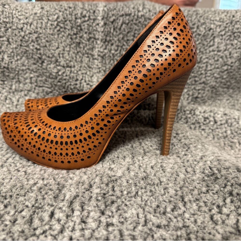 Brown Platform High Heel Pumps